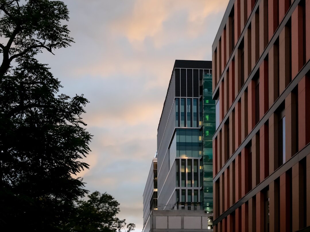 Modern residential apartment buildings in a European city